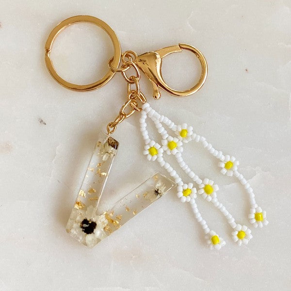 Daisy Initial Key Chain