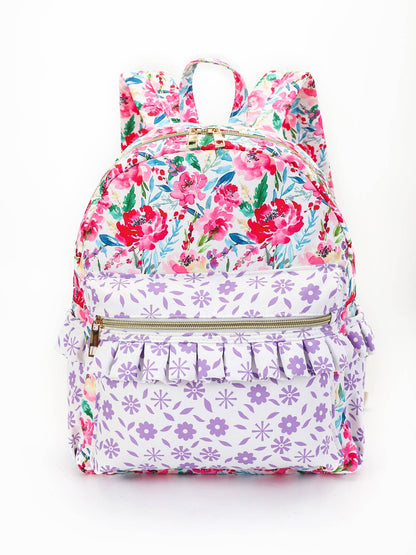 Hot Pink Flower Girl Ruffle Backpack