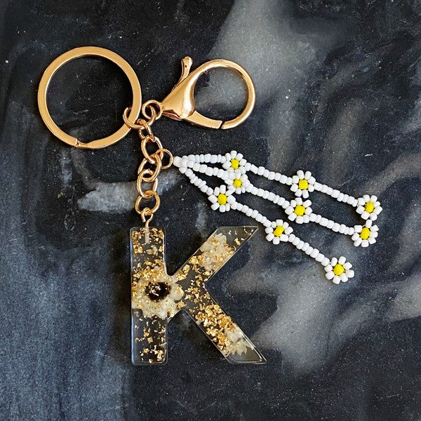 Daisy Initial Key Chain