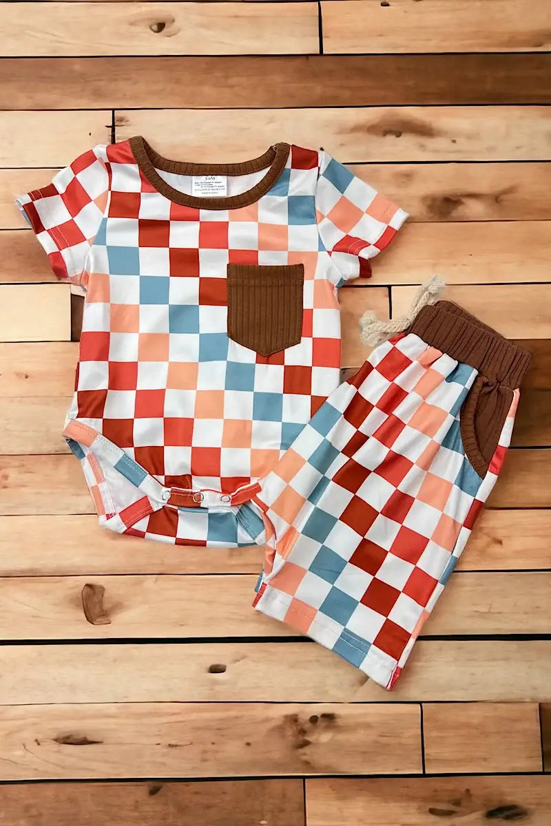 MULTI COLOR CHECKER PRINTED SET