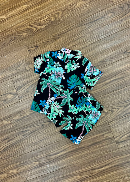 Tropical Toddler Button Down Short Sleeve Set