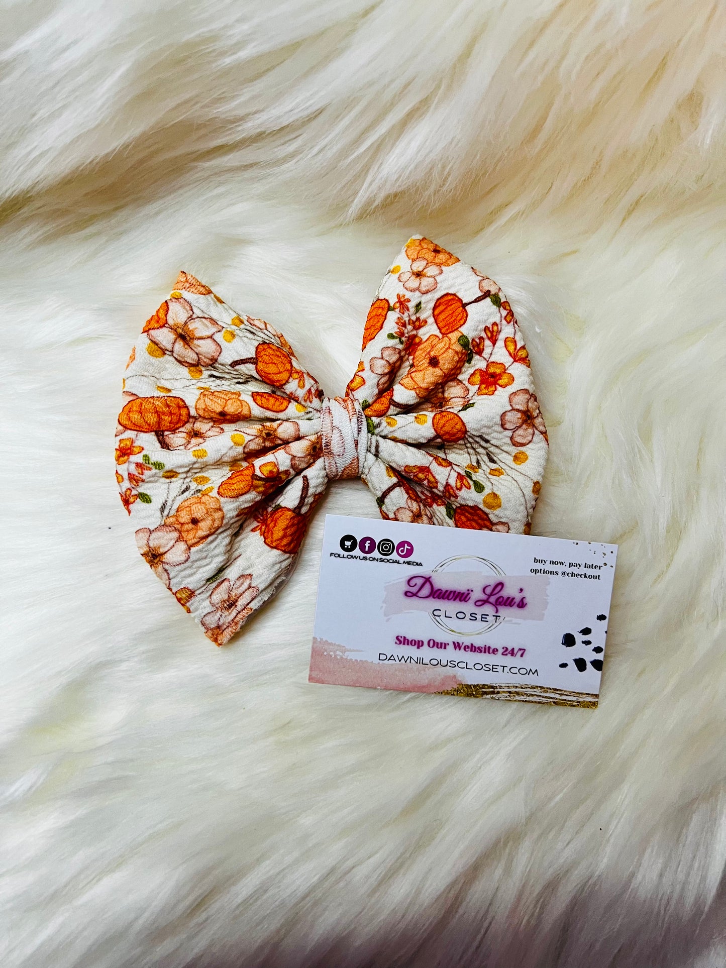 Floral Pumpkin Bow