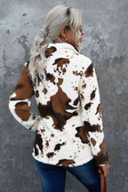 Sudadera teddy con estampado de vaca