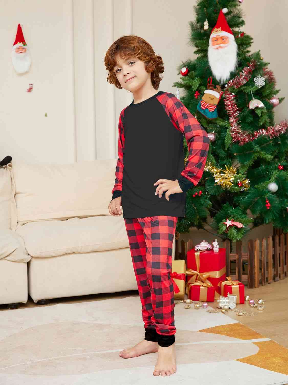 Kids Plaid Baseball Tee and Pants Set