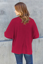 Camiseta de manga larga con cuello redondo y doble toma