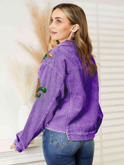 Fleur De Lis Sequin Denim Jacket