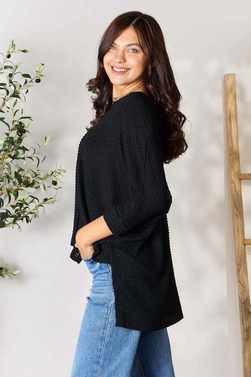 Top de punto con aberturas altas y bajas