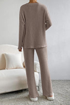 Ribbed V-Neck Lounge Set