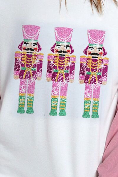 Nutcracker Sequin Raglan Long Sleeve T-Shirt