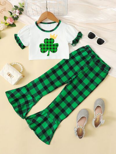 Lucky Clover Plaid Set