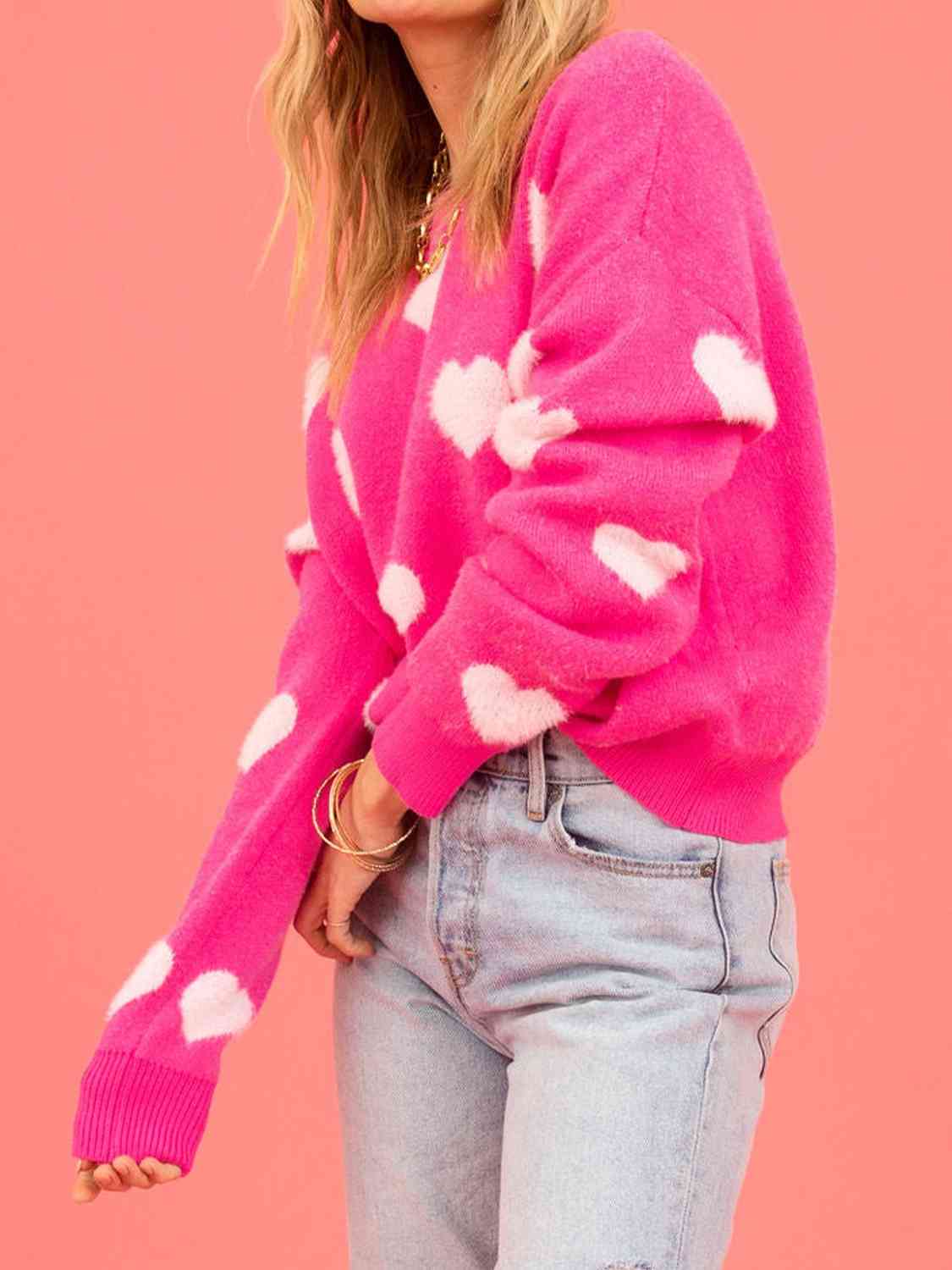 All Over Hearts Sweater