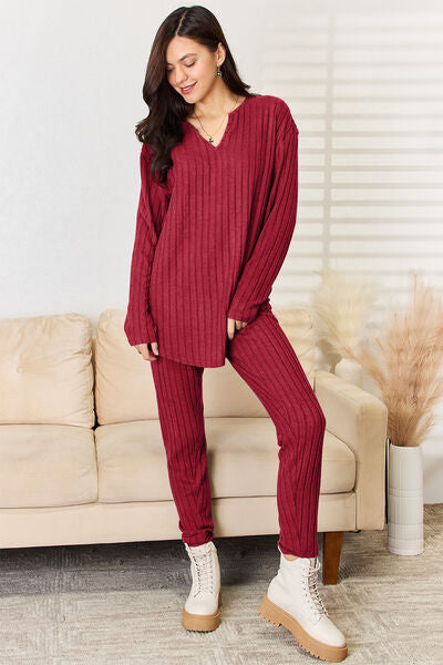 V-Neck Long Sleeve Set