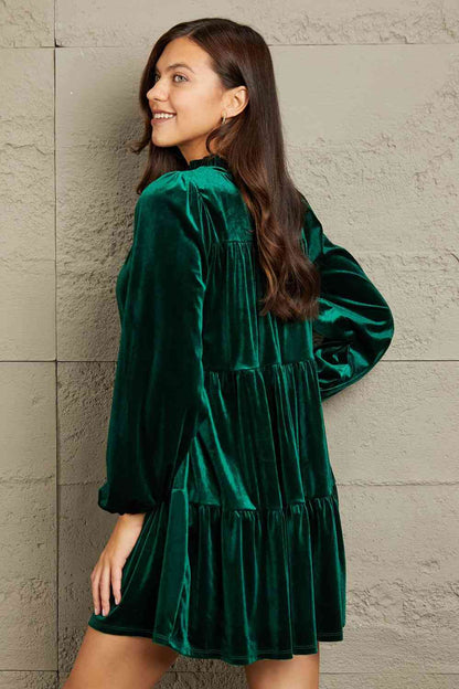 GeeGee Velvet Tiered Dress