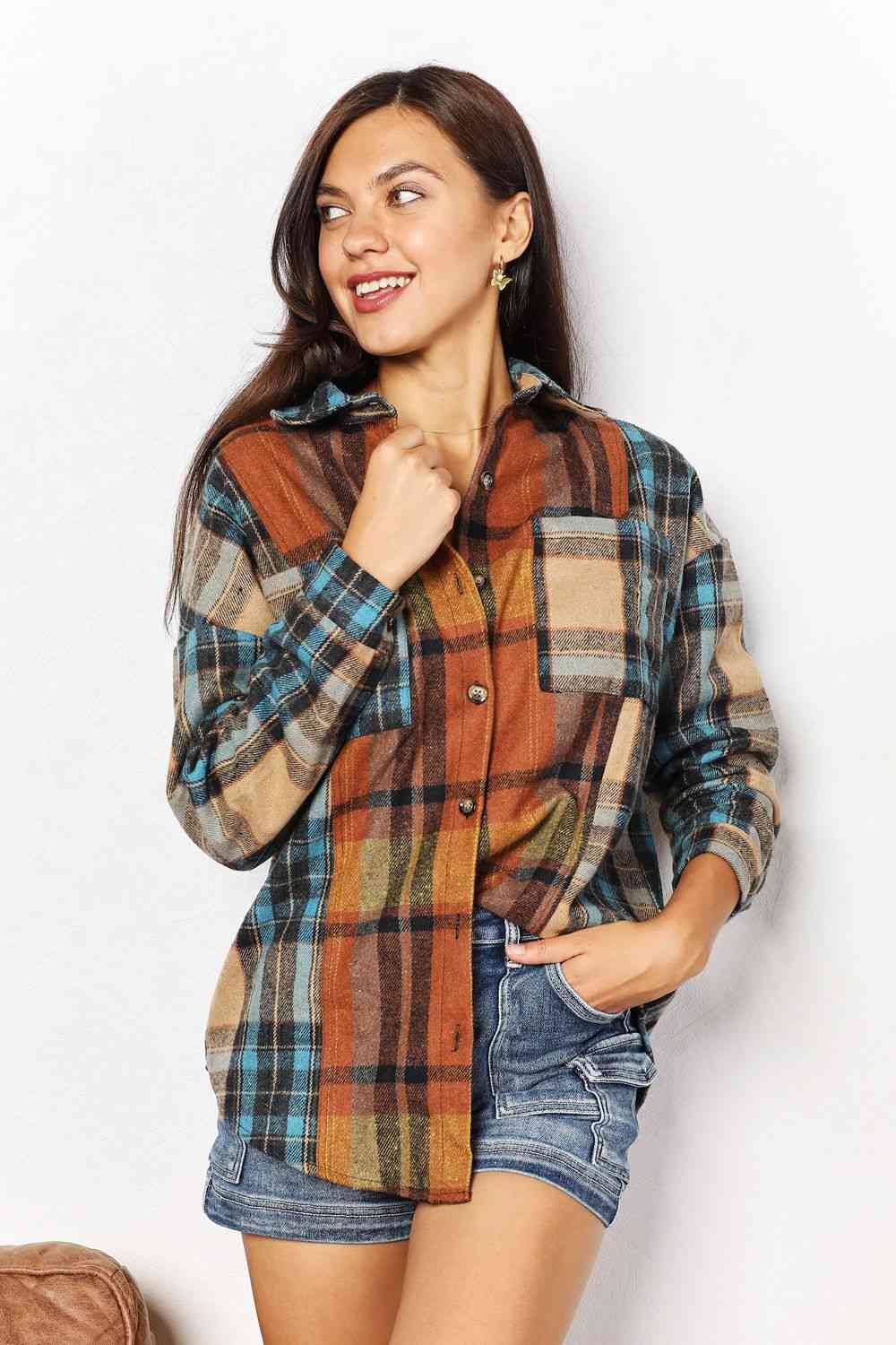 Plaid Patchwork Shacket