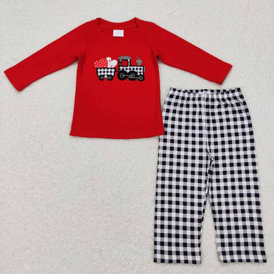 Valentines Hearts and Checkered Pants Set