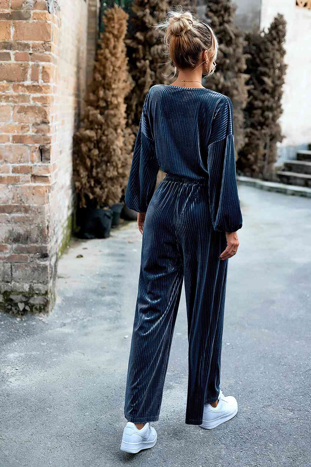 Ribbed Velvet Pants Set