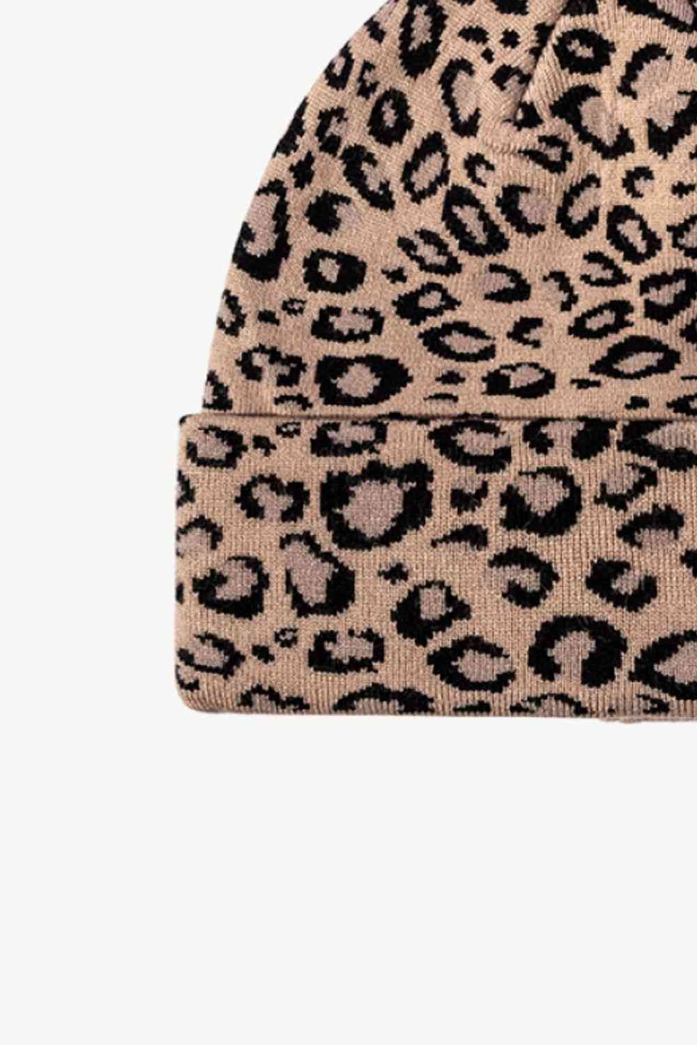 Gorro con puños y estampado de leopardo