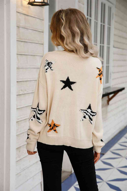 Starry Animal Print Sweater