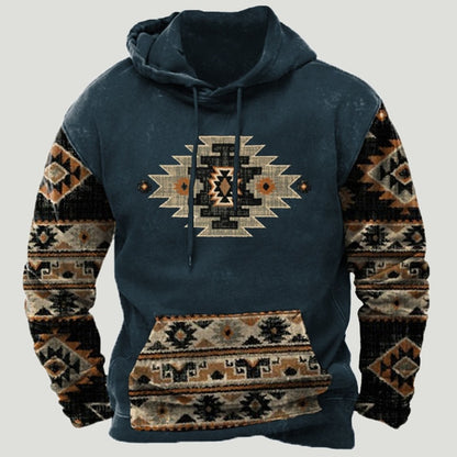 Western Aztec Patchwork Hoodie