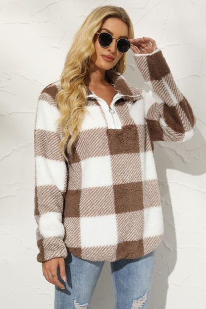 Plaid Teddy Sweatshirt