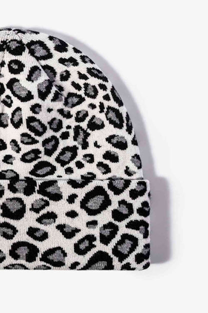 Gorro con puños y estampado de leopardo