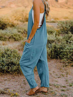 V-Neck Jumpsuit with Pocket