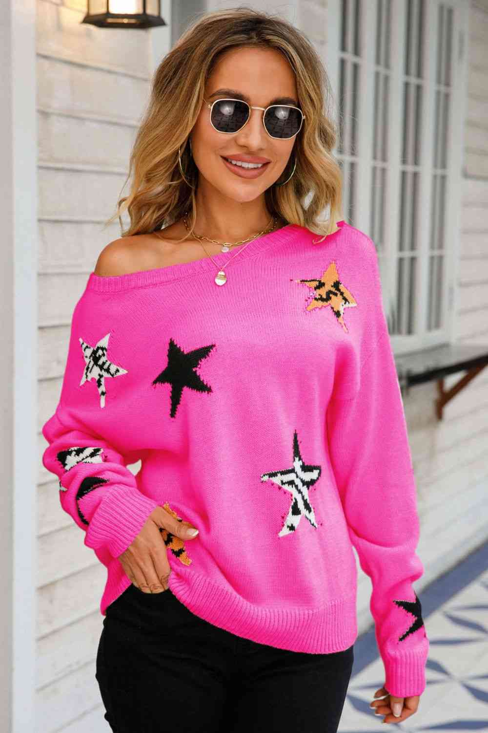 Jersey con estampado animal estrellado