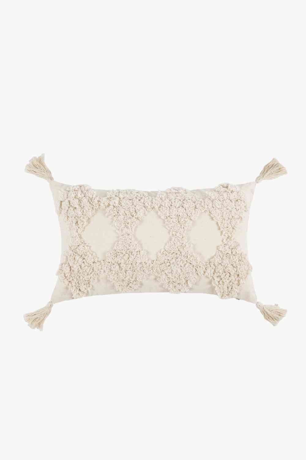 Funda de almohada decorativa con flecos