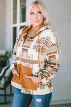 Aztec Print Quarter-Zip Hoodie