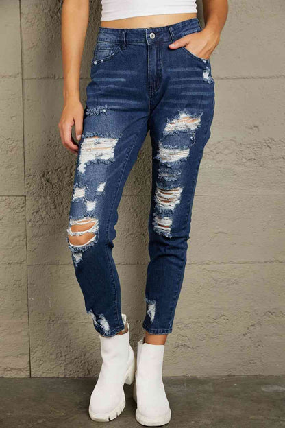 Baeful Distressed High Waisted Jeans