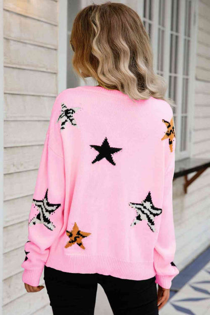 Starry Animal Print Sweater