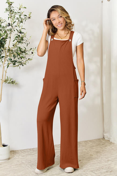 Double Take Wide Strap Overalls