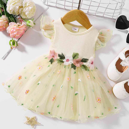 Flowery Embroidered Dress