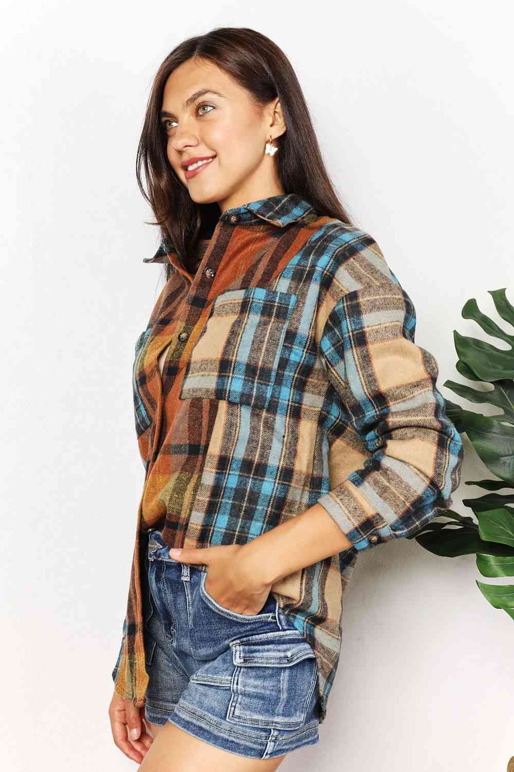 Plaid Patchwork Shacket