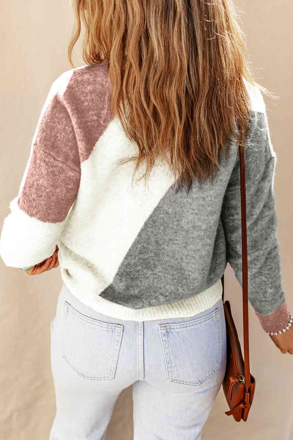 Color Block Pullover Sweater