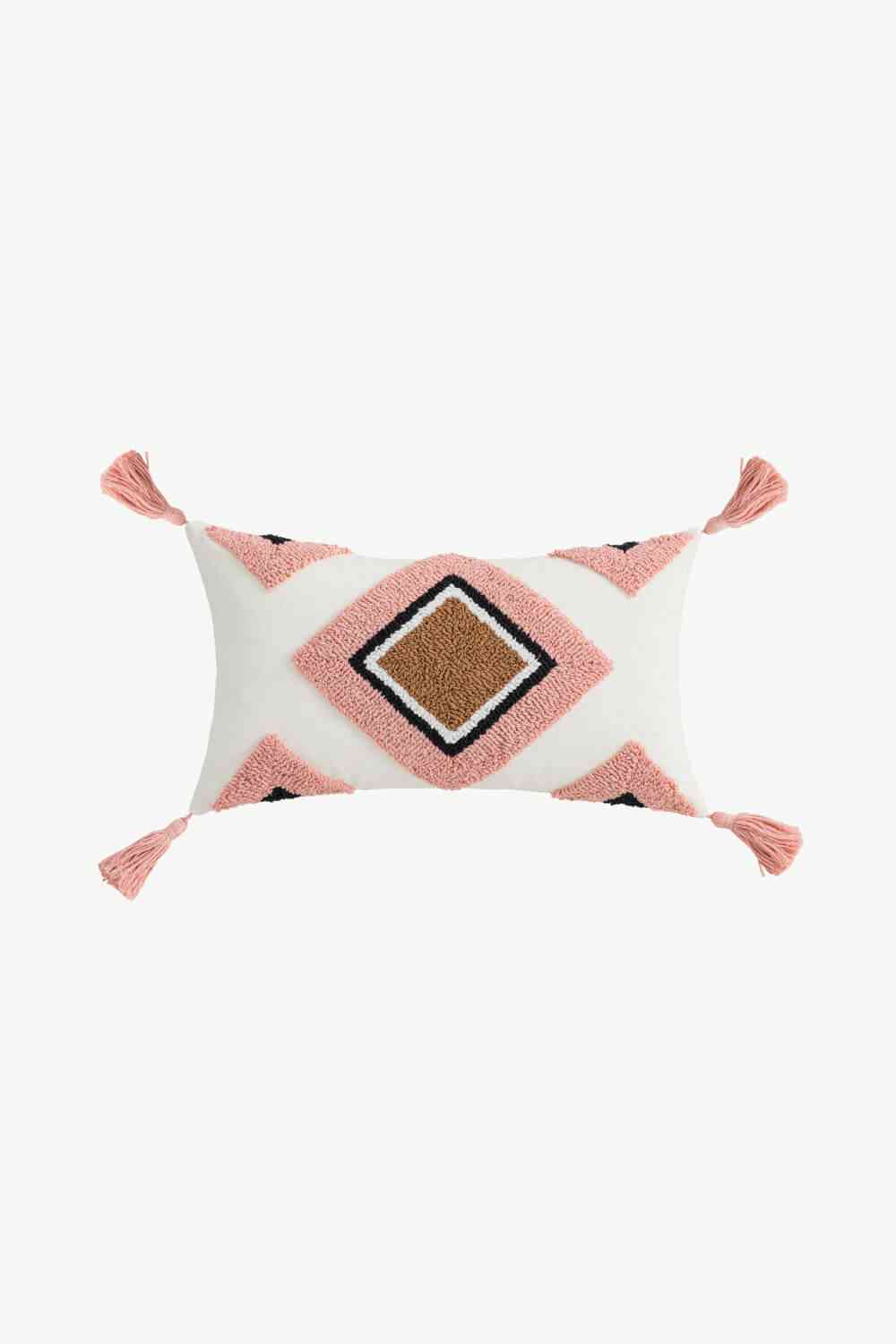 Funda de almohada decorativa con borlas bohemias