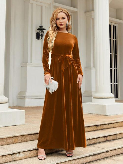 Velvet Tie Front Maxi Dress