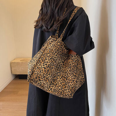 Bolsa tote de lona de leopardo