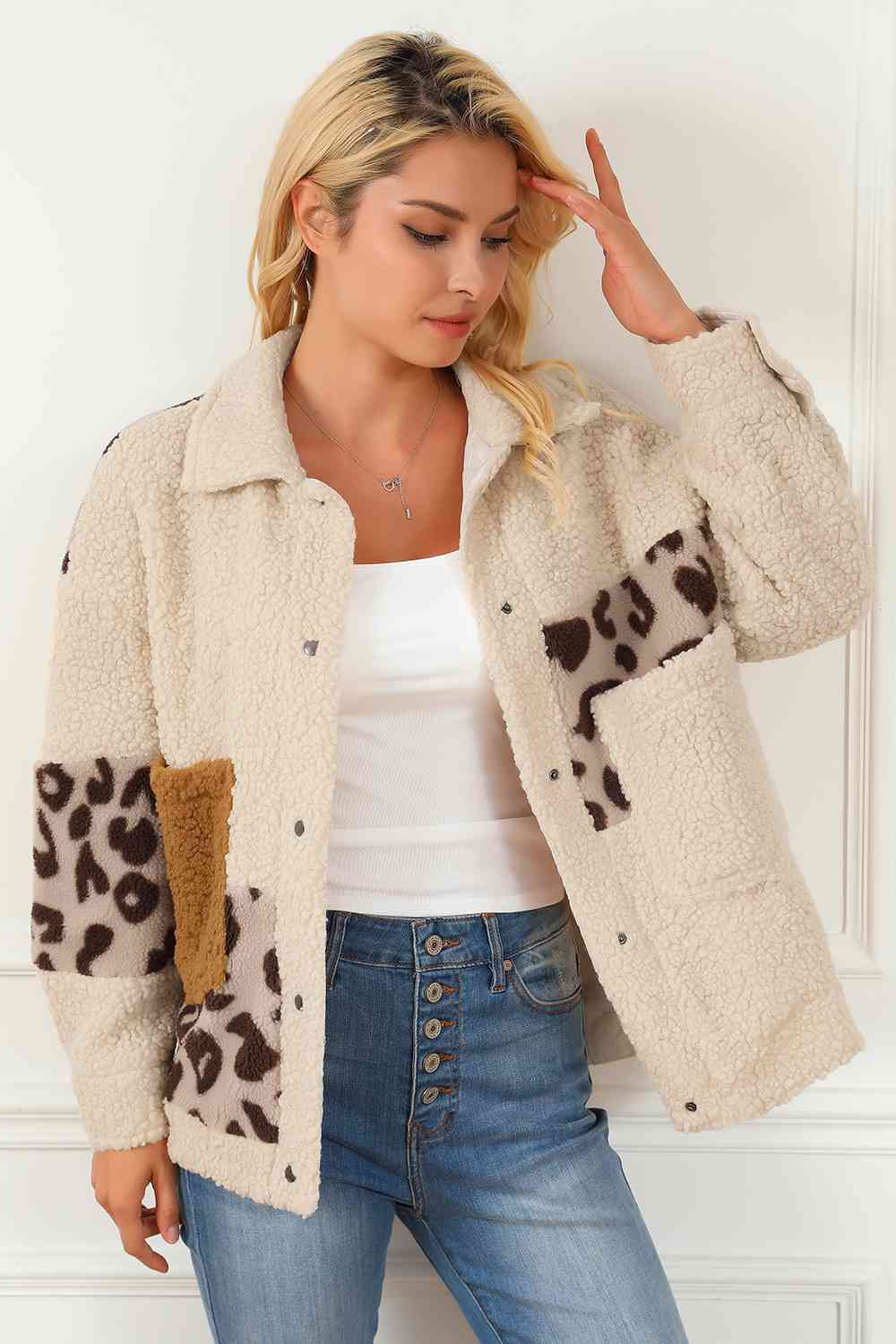 Sherpa Leopard Patch Jacket