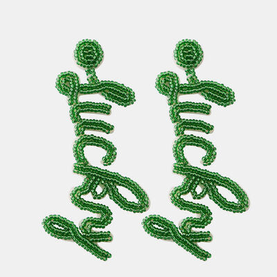 Beaded LUCKY Earrings