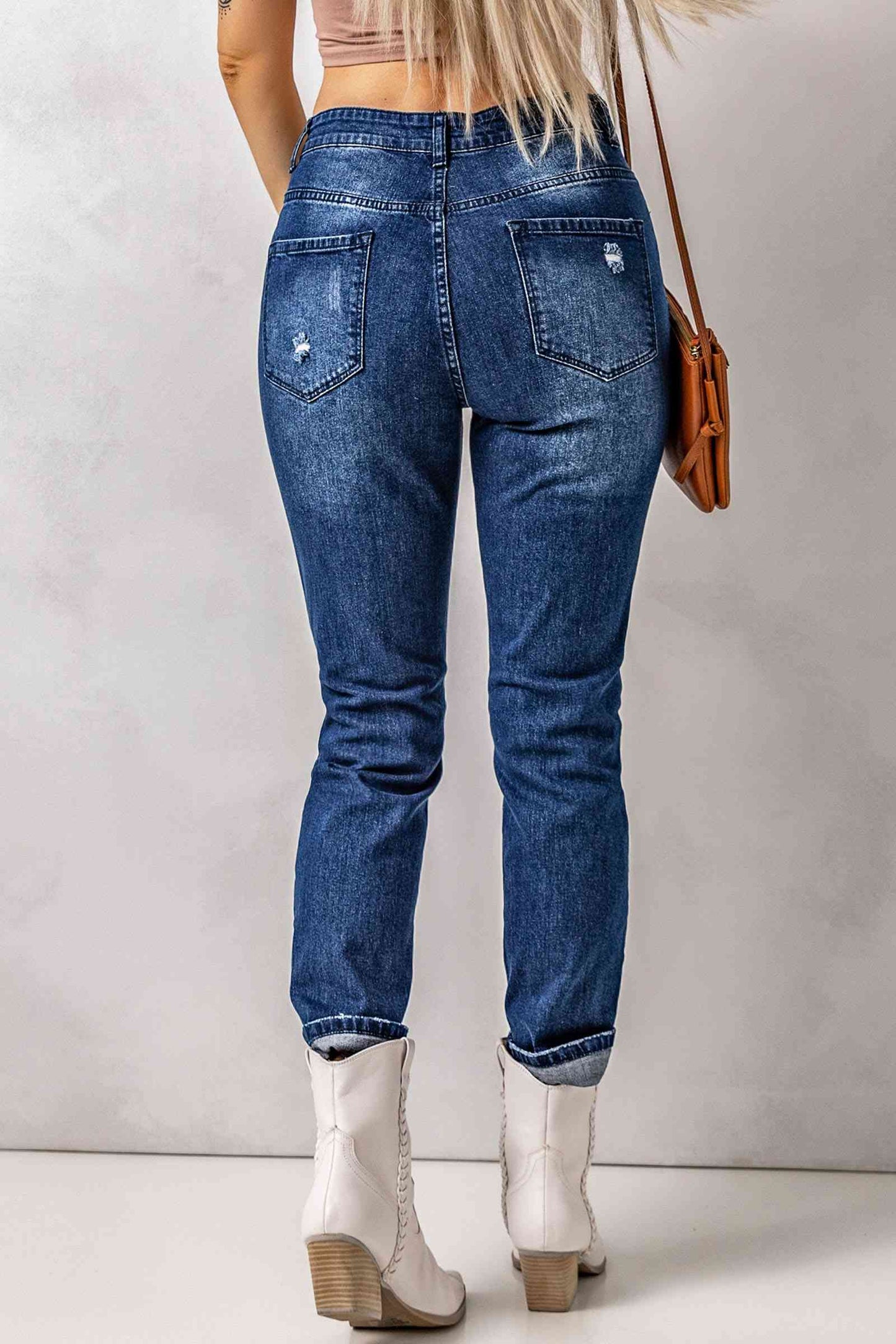 Baeful Distressed High Waisted Jeans