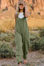 V-Neck Jumpsuit with Pocket