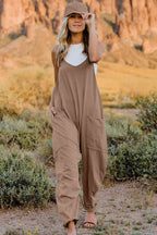 V-Neck Jumpsuit with Pocket