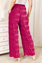 Tiered Shirring Velvet Pants