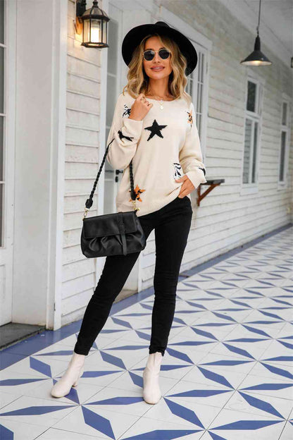 Starry Animal Print Sweater