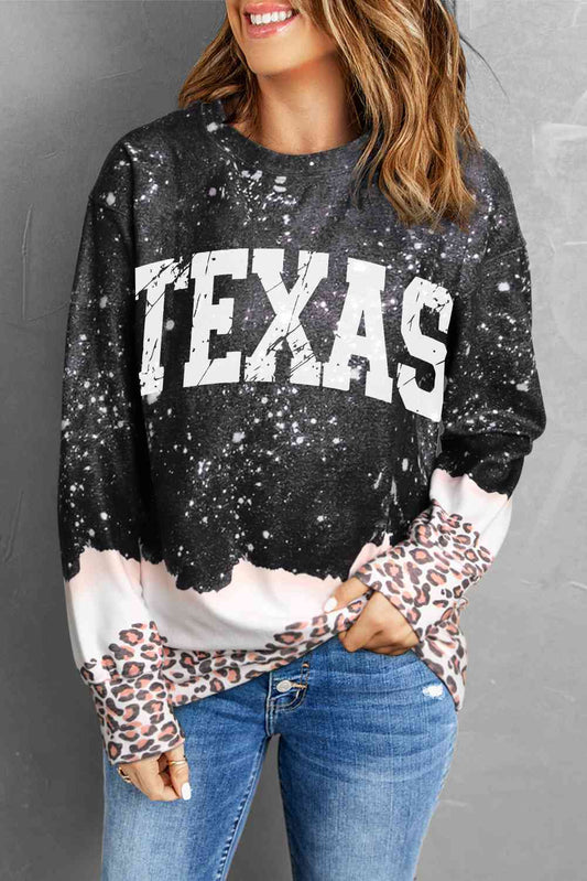 Sudadera de leopardo desgastada TEXAS