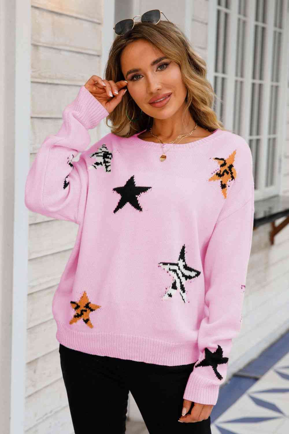 Starry Animal Print Sweater