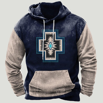 Western Aztec Patchwork Hoodie