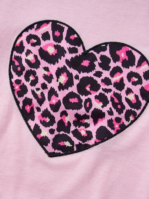 Conjunto de corazón de leopardo