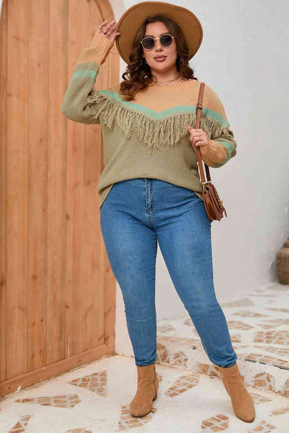 Fringed Western Style Sweater